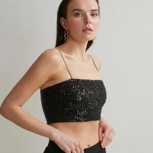 Cropped Sequin Cami